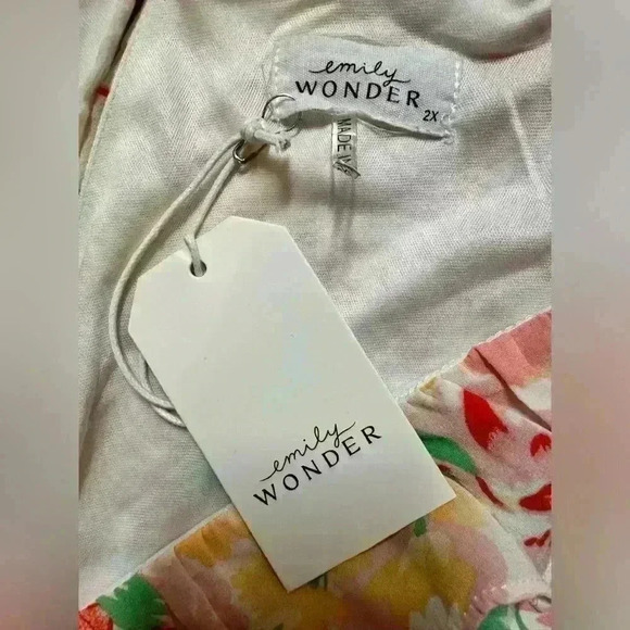 Emily Wonder Plus Size 2X Floral Flowy Midi Dress Ruffled - Picture 7 of 12